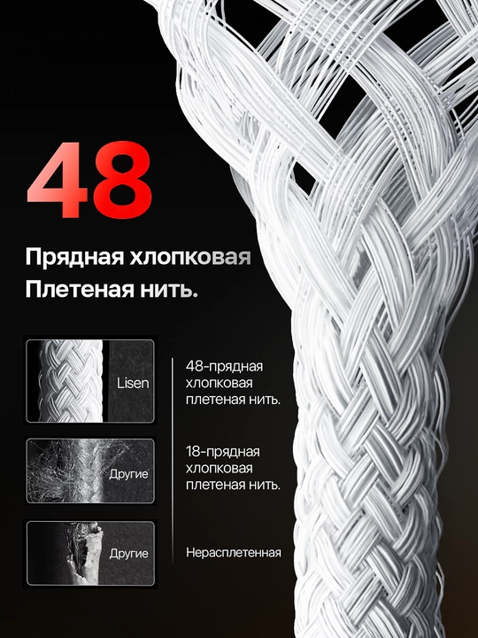Кабель Type-C - Type-C, Lightning для быстрой зарядки, подходит для Android и iPhone, 1 м