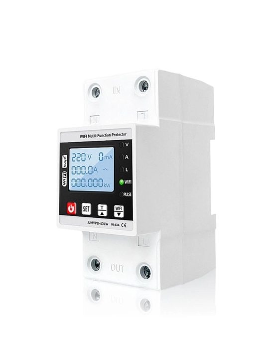 WiFi himoya relesi JJMVPD-80LW 220V 80A, TUYA, displeyli, energiya hisoblagichi bilan