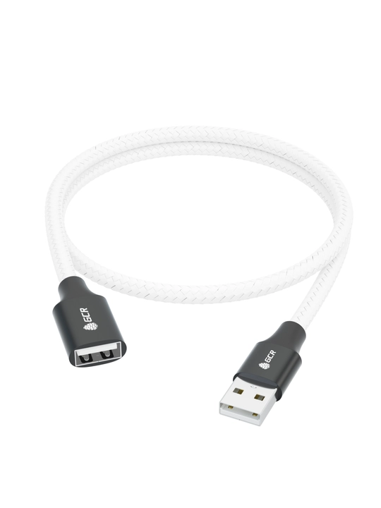 GCR PRO Удлинитель PROF USB 2.0 AM/AF нейлон экран армирование - 