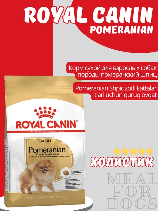 Quruq ozuqa Royal Canin Pomeranian Adult 8 oydan katta pomeryan shpits zotli itlar uchun - 