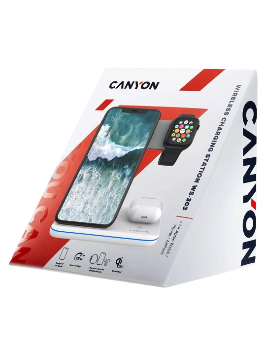 Telefon, quloqlik va soat uchun 3 tasi 1 da simsiz quvvatlash stansiyasi