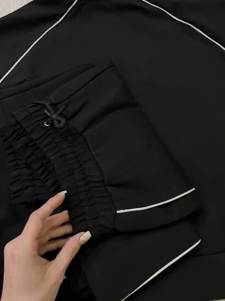 Ayollar kundalik sport kostyumi, ikki qismli, bomber va shimlar, S - L