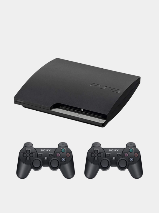 PS3 o‘yin konsoli Sony Playstation 3 SLIM o‘yinlar bilan, 2 joystik