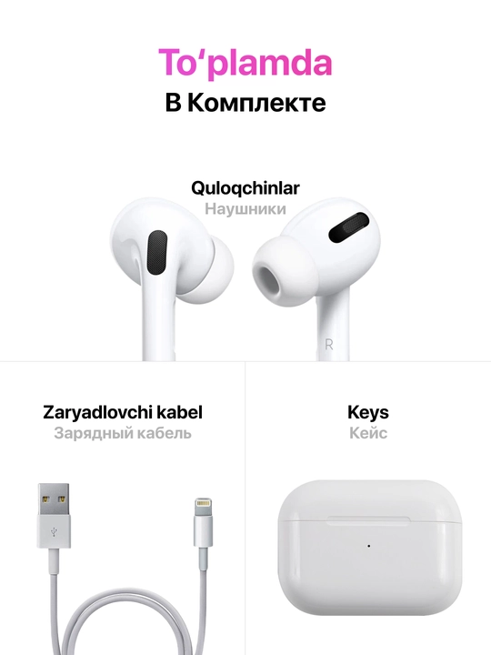 Simsiz quloqchinlar "Pods pro 2" sensorli, iPhone va Android uchun