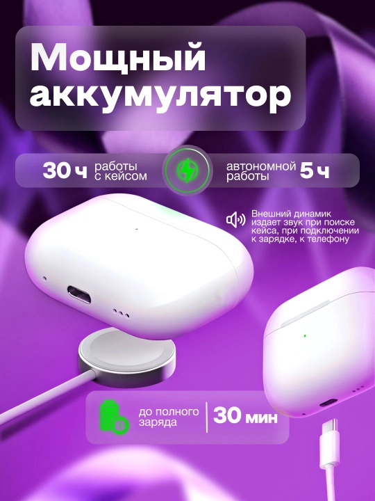 Pods 4 iPhone va Android uchun simsiz quloqchinlar, ANC, USB va g‘ilof sovg‘a