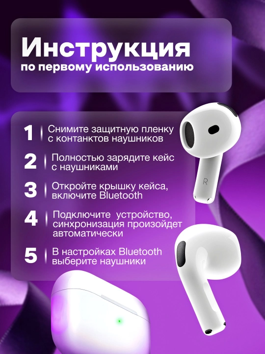 Pods 4 iPhone va Android uchun simsiz quloqchinlar, ANC, USB va g‘ilof sovg‘a