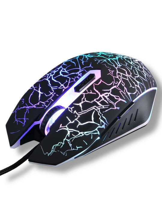 Проводная мышь для игр и офиса, со светодиодной подсветкой RGB, 3200 DPI