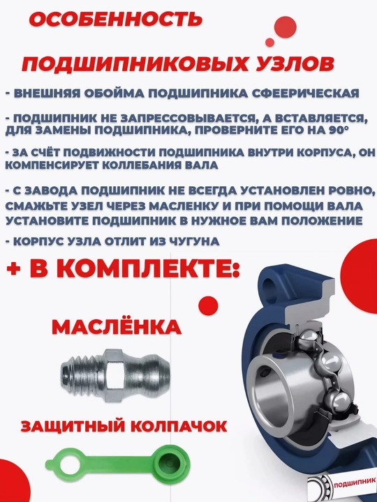 Подшипниковый узел UCP203, диаметр 17 мм