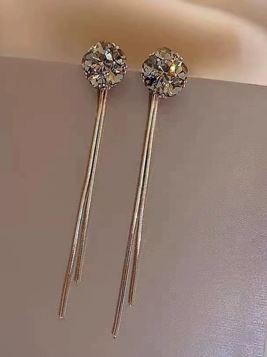 Серьги женские, длинные, цепочки, хрустальные