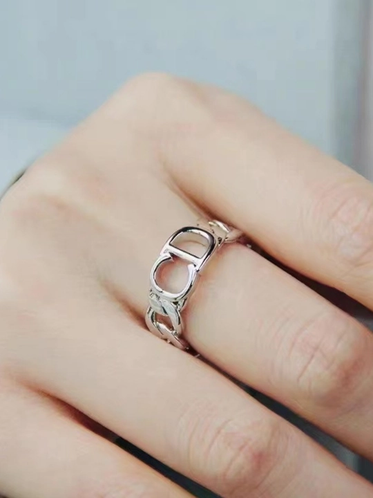 DIOR ayollar uzugi, o‘lchamsiz, toshli, qoraymaydi, qizlar uchun