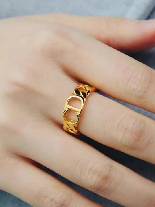 DIOR ayollar uzugi, o‘lchamsiz, toshli, qoraymaydi, qizlar uchun