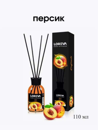 Освежитель воздуха "LOREVA" для дома, автомобиля и офиса с запахом Персика, 110 мл — GLOMAR-ПЕРСИК
