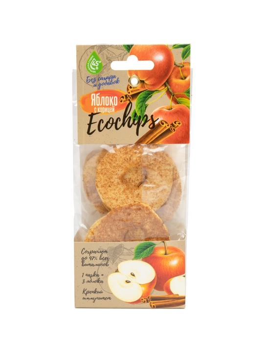 Dolchinli quritilgan olma "Eko chipslar", 30 g