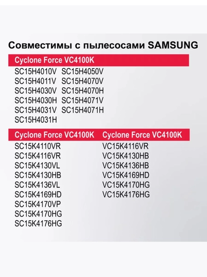 Фильтр HEPA для пылесосов Samsung