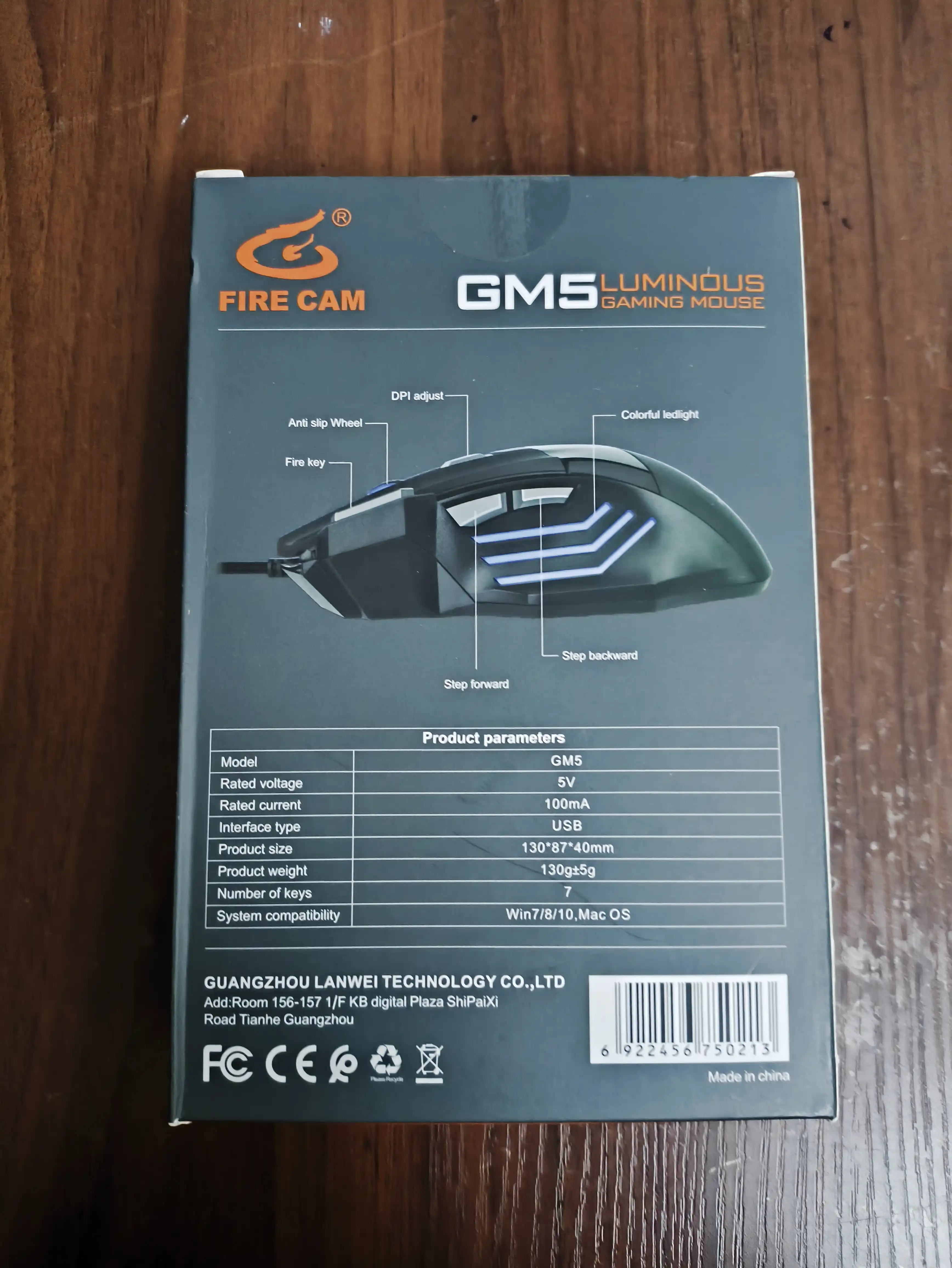 Проводная мышь G6 , подходящая офиса, 3200DPI со светодиодом RGB