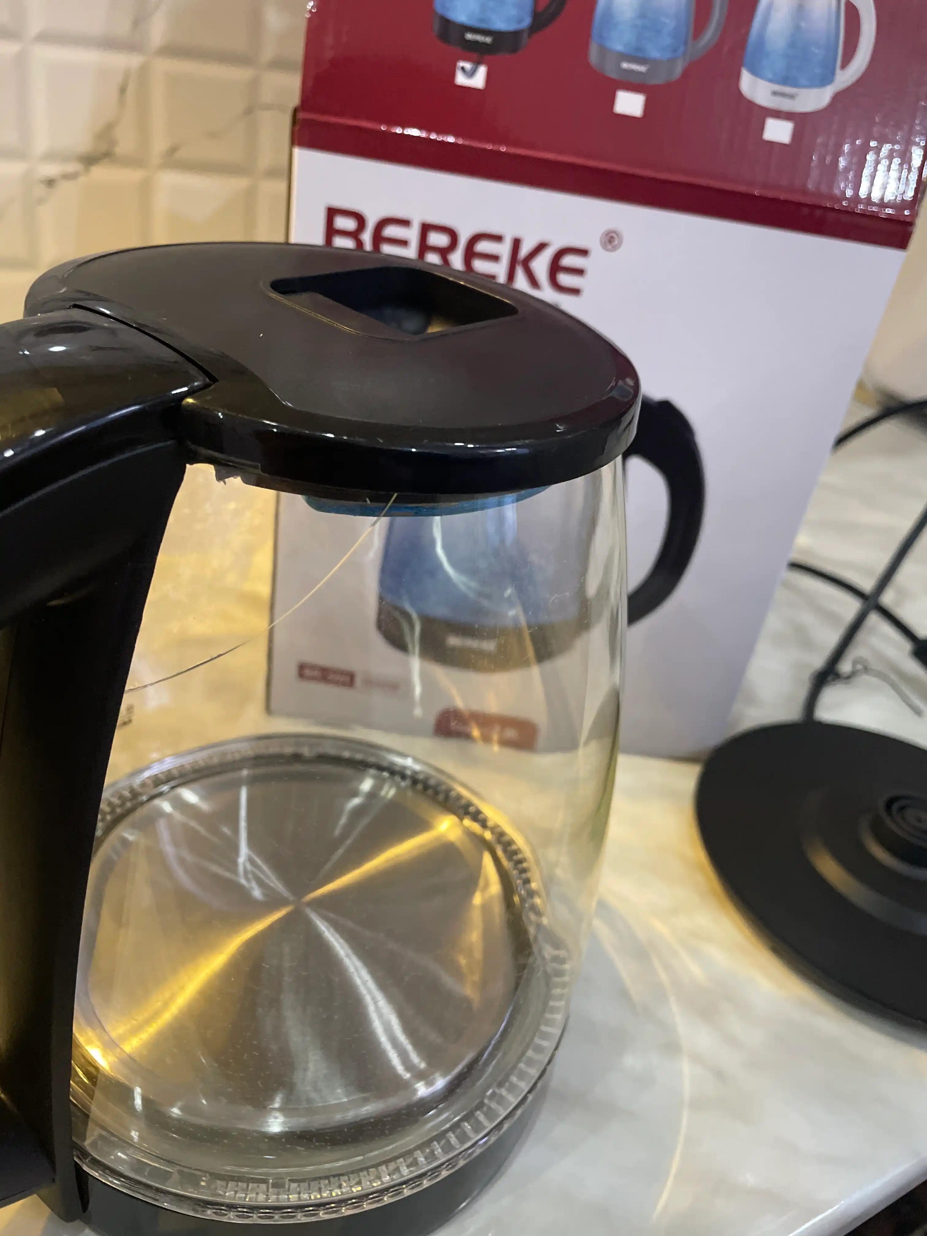 Электрический чайник, с подсветкой, из cтекла, Bereke
