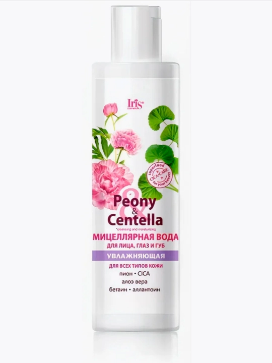Мицеллярная вода для лица, глаз и губ, увлажняющая, серии Peony & Centella, 250 мл - 