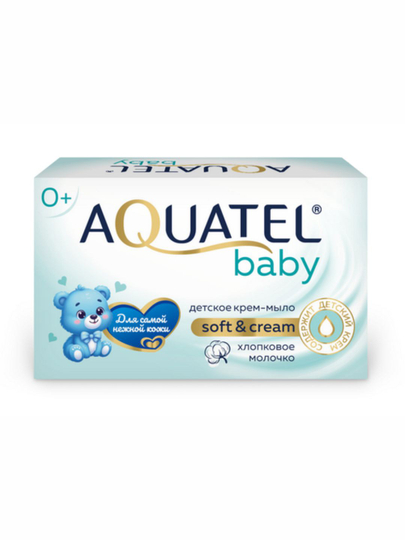 Крем-мыло твердое, AQUATEL Baby, классическое 90 г — VITABEL-20295-ГОЛУБ