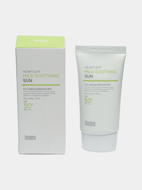 Quyoshdan himoyalovchi kremi yuz uchun tinchlantiruvchi SPF50+ PA++++, Tenzero, 50 g
