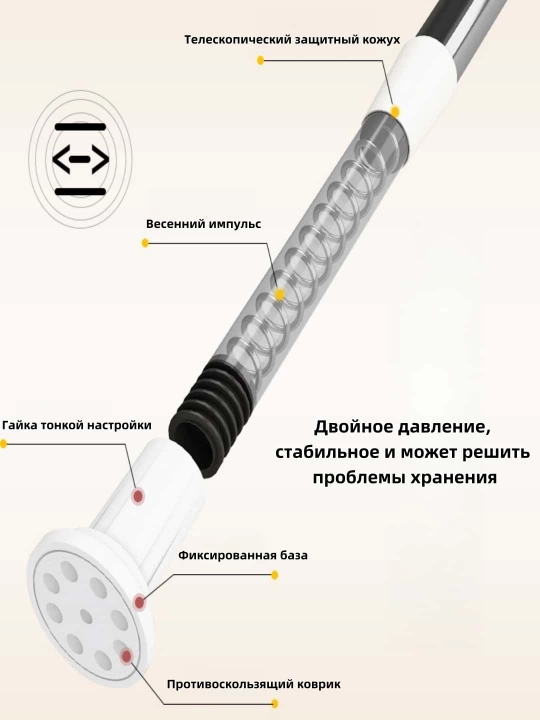 Карниз для ванной, телескопический, штанга для шторки в ванную, нержавеющая