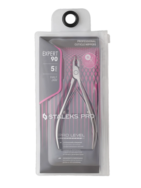 STALEKS Manikyur va pedikyur uchun professional teri nippers, Expert 90, 5 mm