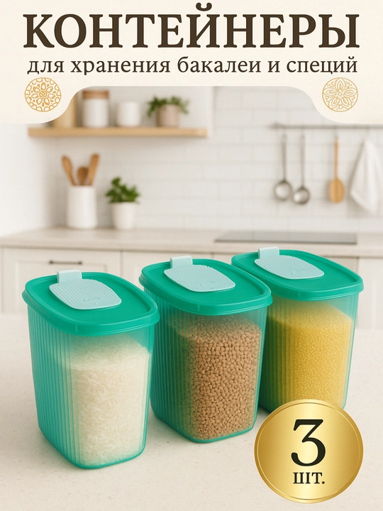 Контейнер для хранения круп, бытовой химии, порошка, органайзер