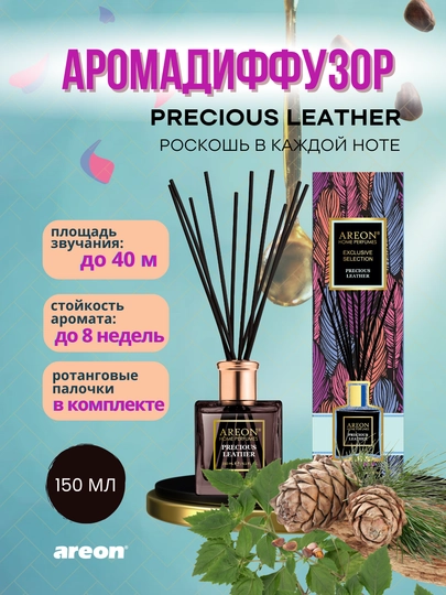 Ароматизатор диффузор для дома Areon Home Perfume Exclusive, освежитель воздуха, 150 мл — AREONUZ-EXCL-АМЕТИС