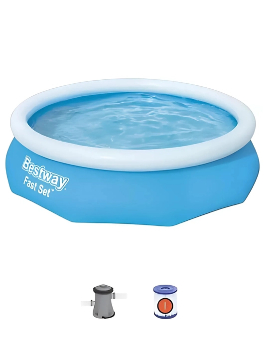 Бассейн надувной Bestway Fast Set, до 3800 литров, прочный ПВХ