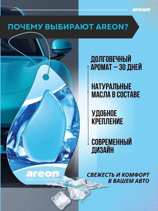 Avtomobil aromatizatori Areon Monbrane, 8 ml — avtomobil uchun barqaror va zamonaviy hid