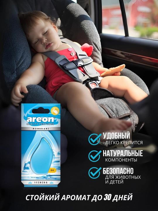 Avtomobil aromatizatori Areon Monbrane, 8 ml — avtomobil uchun barqaror va zamonaviy hid