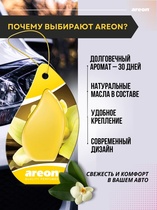 Avtomobil aromatizatori Areon Monbrane, 8 ml — avtomobil uchun barqaror va zamonaviy hid