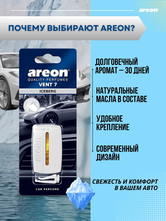 Areon Vent-7 avtomobil uchun gelli xushbo‘ylantirgich, avtomobil uchun xushbo‘ylantirgich