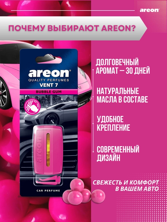 Areon Vent-7 avtomobil uchun gelli xushbo‘ylantirgich, avtomobil uchun xushbo‘ylantirgich