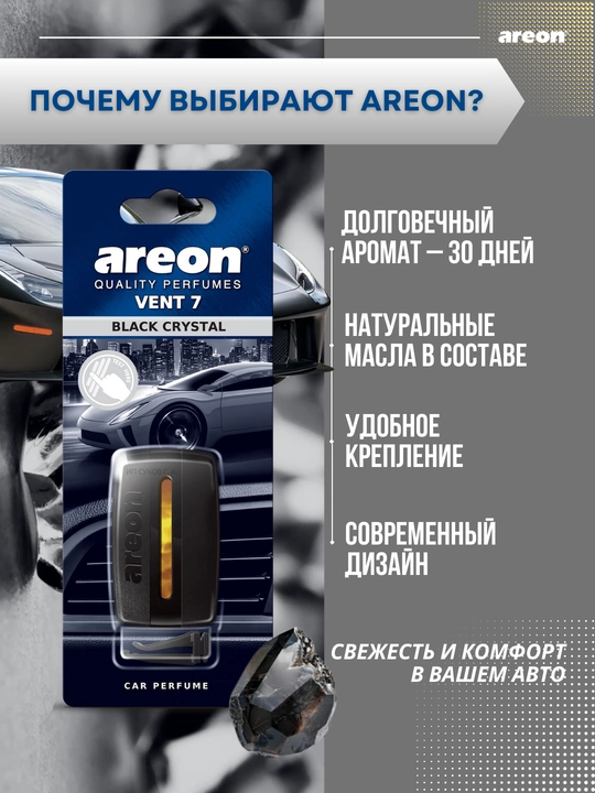 Areon Vent-7 avtomobil uchun gelli xushbo‘ylantirgich, avtomobil uchun xushbo‘ylantirgich