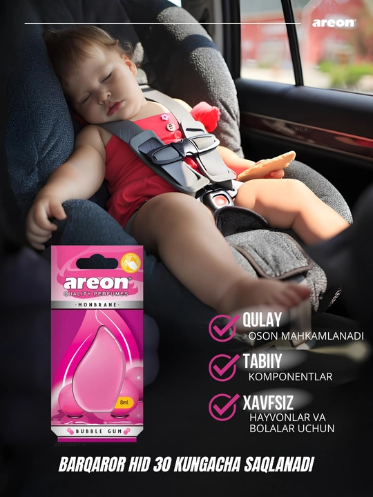 Avtomobil aromatizatori Areon Monbrane, 8 ml — avtomobil uchun barqaror va zamonaviy hid
