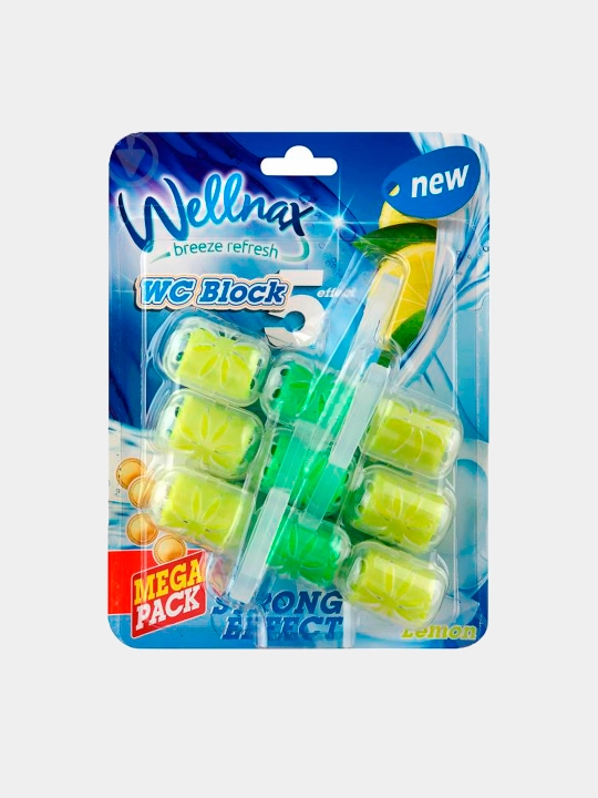 Подвесной туалетный блок Wellnax, Лимон, 3*50 г, X24