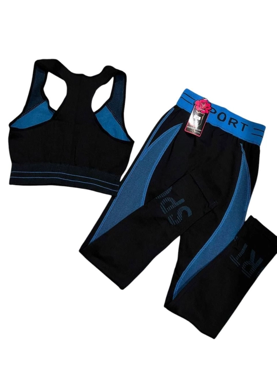 Ayollar uchun fitnes kostyumi, losinalar va top, 2 tasi 1 ta