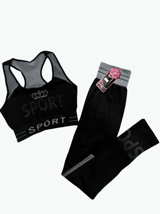 Женский спортивный костюм для фитнеса, лосины и топ, 2 в 1