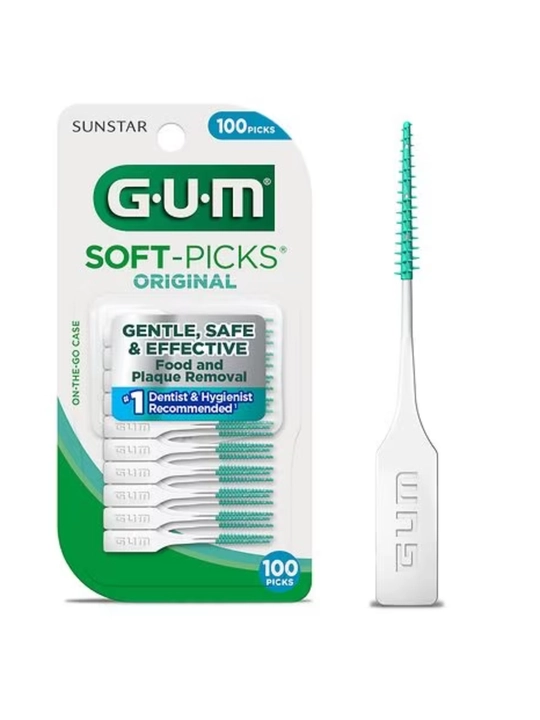Зубочистки прямые с кейсом Gum Soft picks, 100 шт  - 