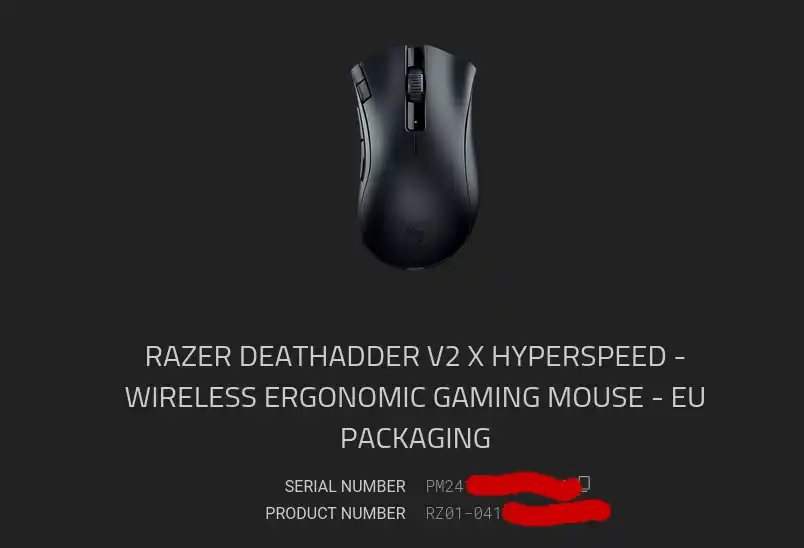 Simsiz oyin sichqonchasi Razer Mouse DeathAdder V2 X Hyperspeed,WL/BT RZ01-04130100-R3G1