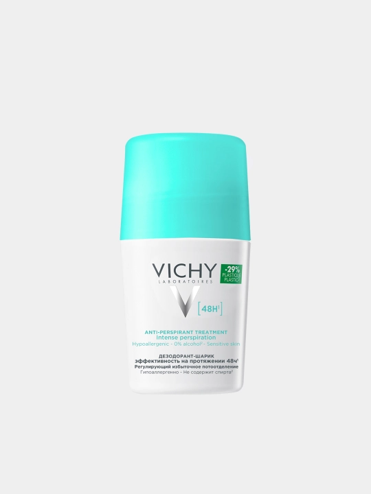Vichy ortiqcha ter ajralib chiqishini boshqaruvchi sharchali dezodorant 48 soat, 50 ml