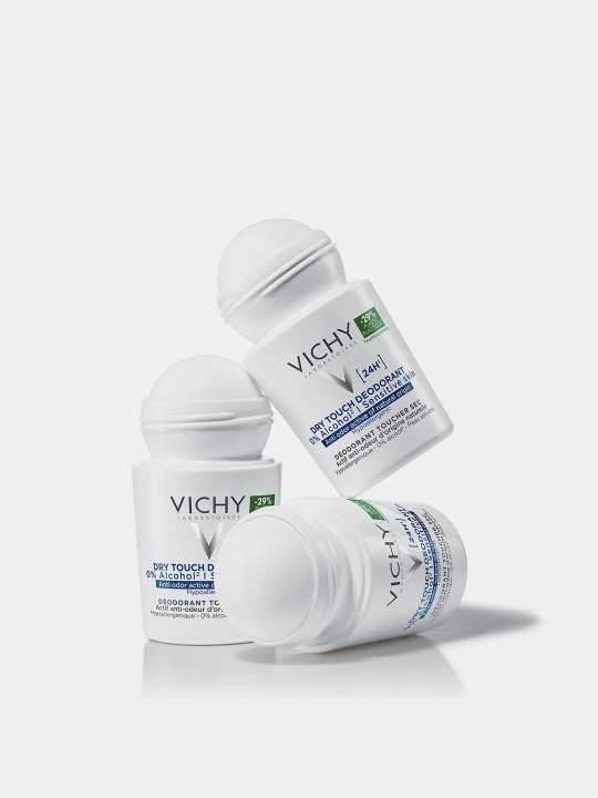 Дезодорант гипоаллергенный, VICHY Dry Touch - Roll-On, 24 часа, 50 мл