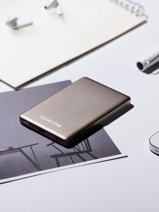 Simsiz magsafe power bank CANYON OnPower Slim, iphone uchun, 5000 mA, 10000 mA