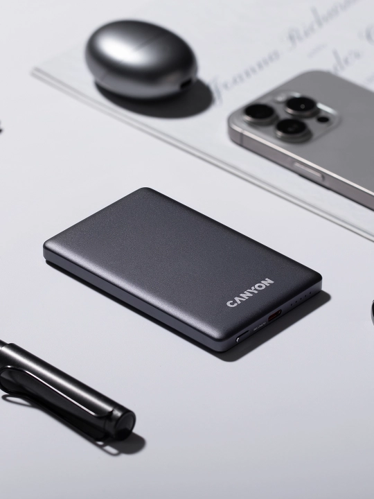 Simsiz magsafe power bank CANYON OnPower Slim, iphone uchun, 5000 mA, 10000 mA