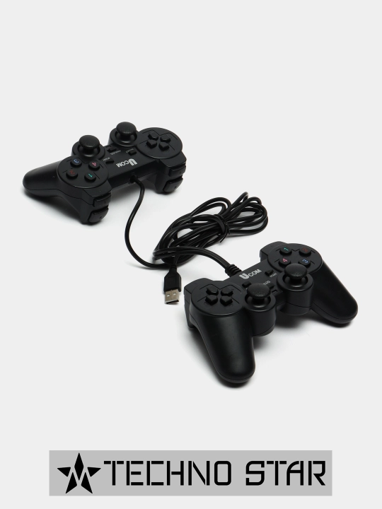 Kompyuter uchun USB geympad, simli joystik, 2 tasi 1 da, gamepad