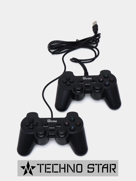 Kompyuter uchun USB geympad, simli joystik, 2 tasi 1 da, gamepad