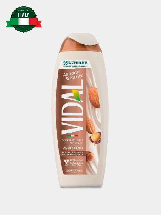 Гель для душа VIDAL ALMOND & KARITE, миндаль и карите, 250 мл - 