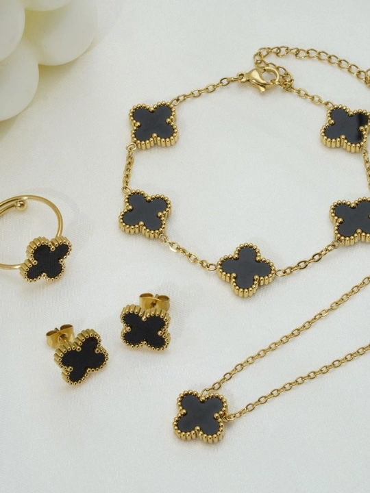 VAN CLEEF Набор бижутерий, кольцо, серьги, цепочка, браслет
