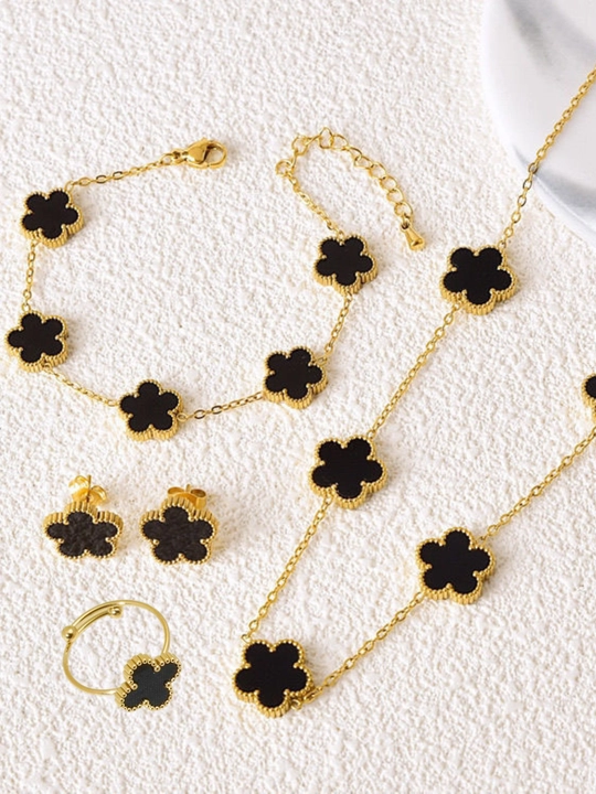 VAN CLEEF Набор бижутерий, кольцо, серьги, цепочка, браслет