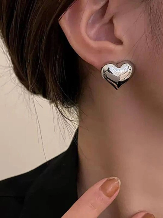 Серьги в форме сердца, гвоздики, женские серьги